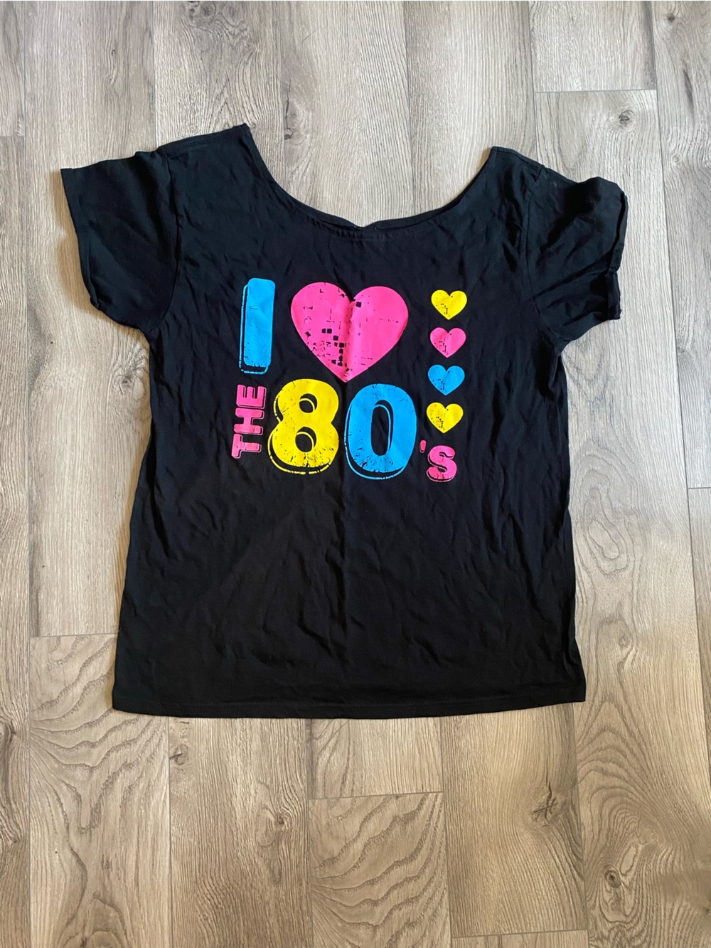Black Kids 'I ♥ 80s' Graphic Tee - Neon Pink, Blue & Yellow